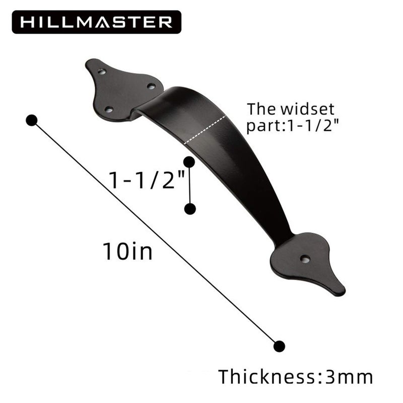 HILLMASTER Wooden Gate Hardware Set Kit with Self-Locking Gate Latch, 2 Pack 6in T-Starp Gate Hinges, Vintage Decorative Gate Door Pull Handle for Wooden Vinyl Fence, Black Finish - Image 5